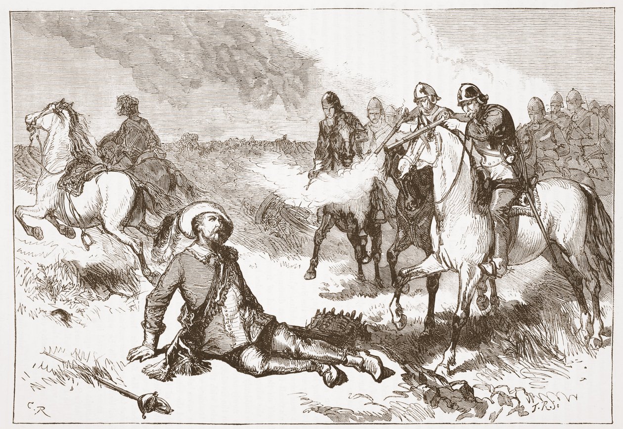 Gustavus Adolphus之死，James Aitken Wylie的新教历史插图（1808-1890），酒吧。 1878年 作者 英语学校