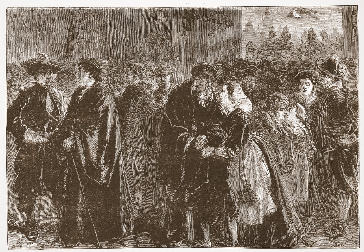 从Kuttenberg离开被驱逐的牧师，James Aitken Wylie（1808-1890），酒吧的新教历史插图。 1878年 作者 英语学校