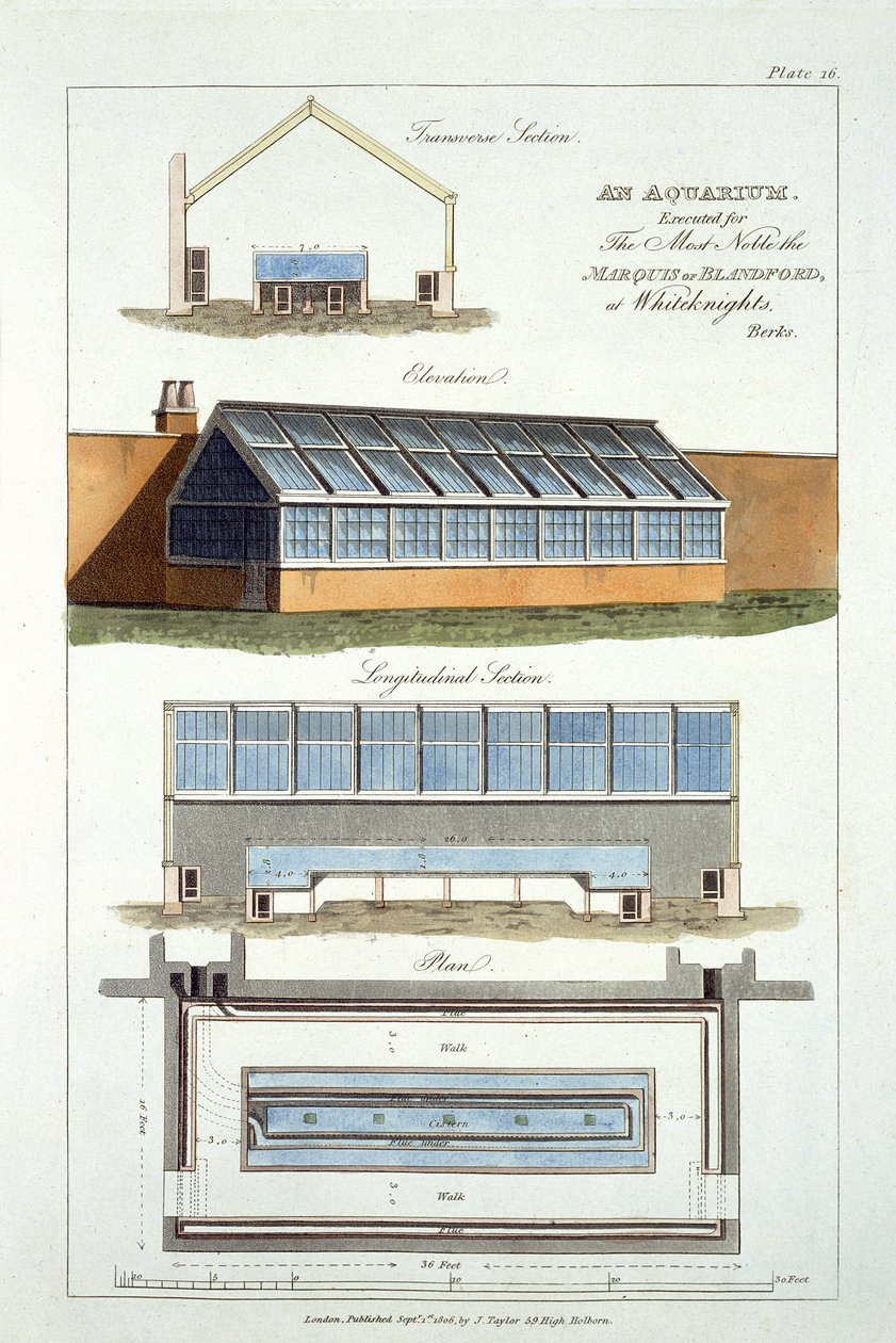 设计为一个水族馆，为Whiteknights的The Bquisford侯爵，1806年执行 作者 英语学校