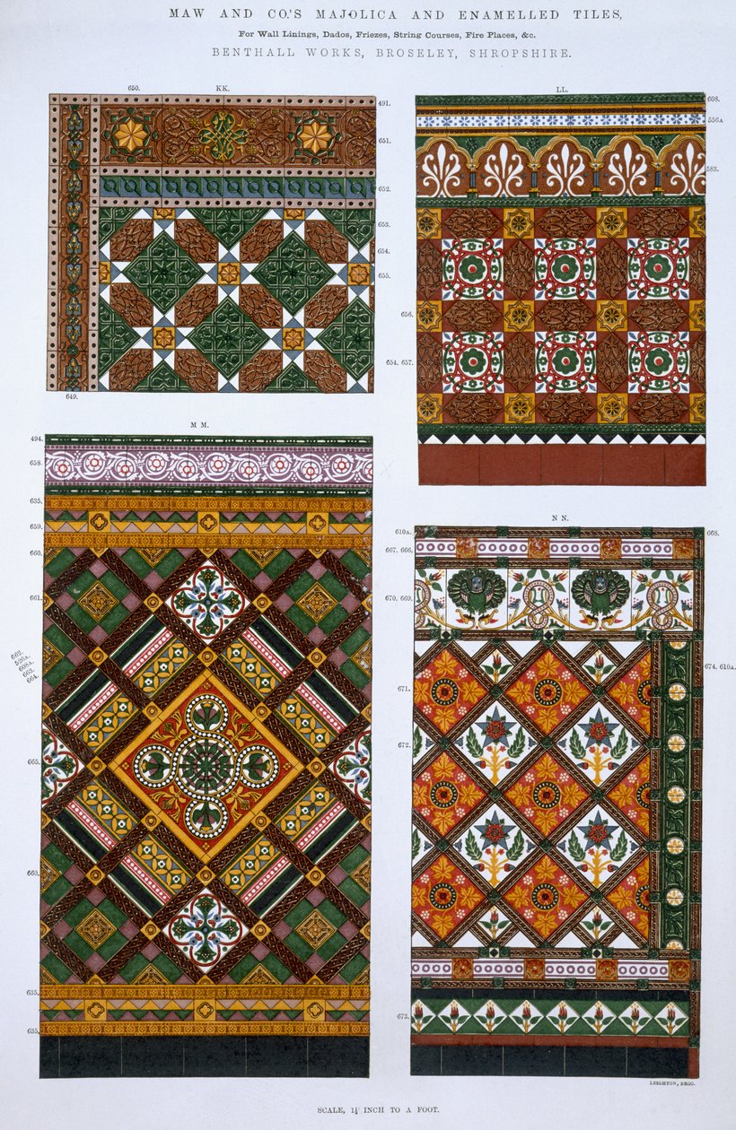 适用于Maw＆Co。，Benthall Works，Brosley，Shropshire的Majolica和瓷釉砖的设计 作者 英语学校