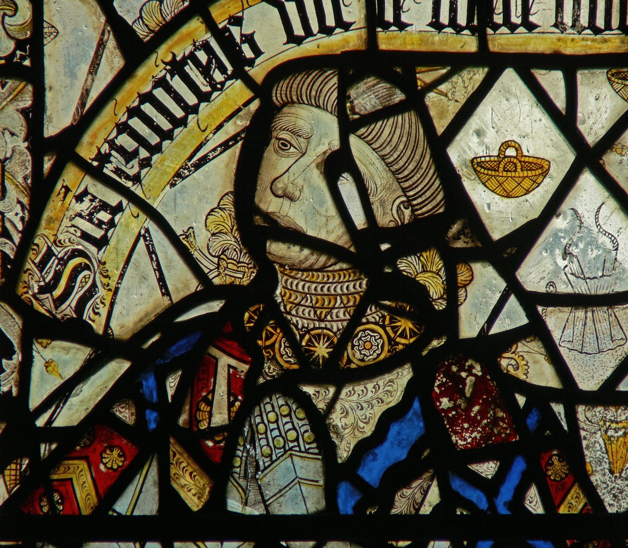 Detail from a window depicting the donor (stained glass) (detail of 344929) 作者 英语学校