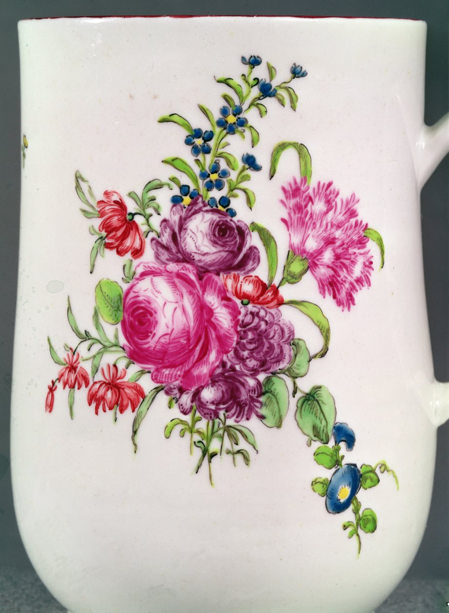 Longton Hall Trembly Rose马克杯装饰的细节，约1755年（瓷器 作者 英语学校