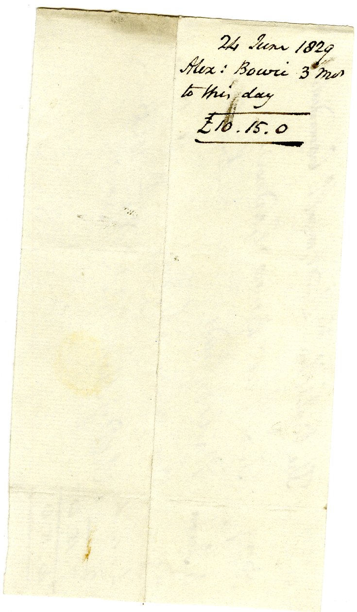 Devonshire MSS AS 3101，对开本，来自Pinder Simpson为George Cavendish勋爵结算的一捆账单，包括Alexander Bowie的账单。 作者 英语学校
