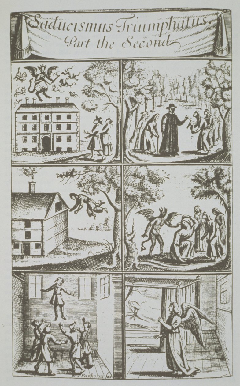 魔鬼的不同表现形式，来自Sadducismus Triumphatus第二部分的插图副本，作者：Joseph Glanvil，1681年伦敦，用于19世纪后期出版的“魔法史” 作者 英语学校