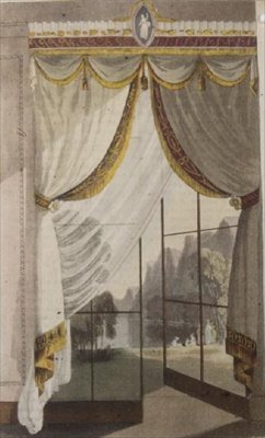 画室窗帘，板块100，来自阿克曼的《艺术汇编》，1809-28年出版（彩色平印）。 作者 英语学校