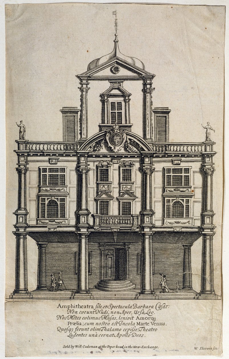 杜塞克斯剧院，多塞特花园，由W. Sherwin（c.1645-1711）1673年刻 作者 英语学校
