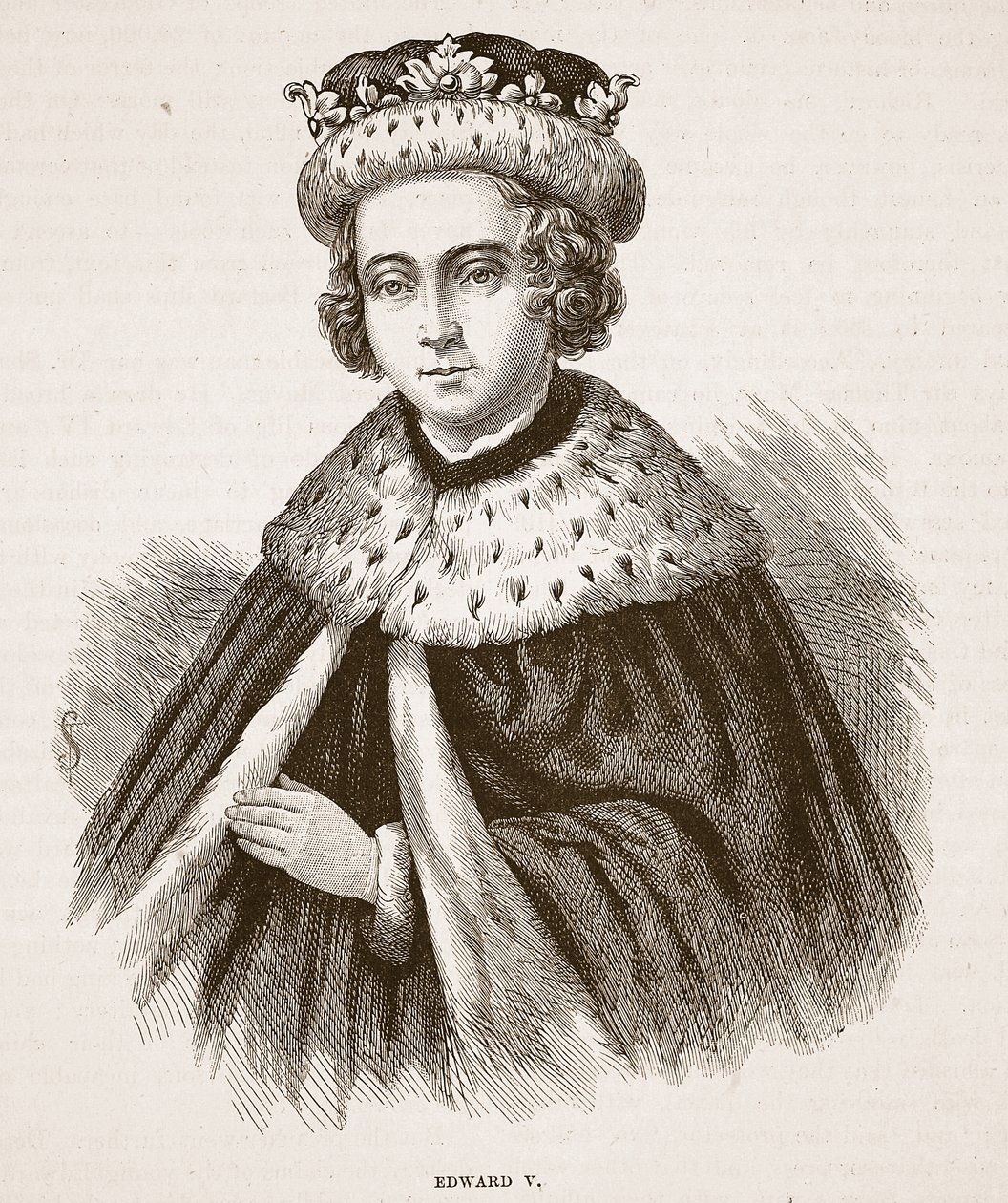 Edward V，来自Cassells Illustrated History of England的插图（棕褐色照片） 作者 英语学校
