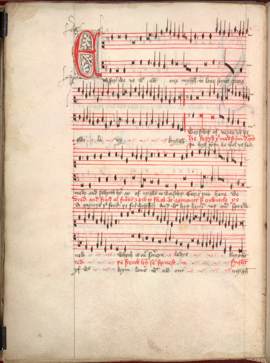 埃杰顿 3307，f.63v 圣乔治颂歌 作者 英语学校