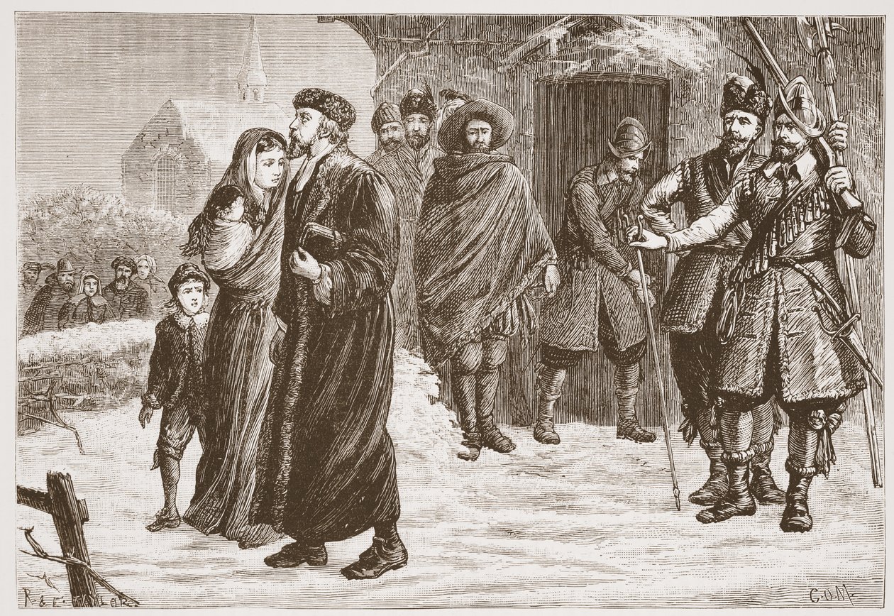 在冬天时间里抛出一位匈牙利新教牧师，James Aitken Wylie（1808-1890），酒吧的新教历史插图。 1878年 作者 英语学校
