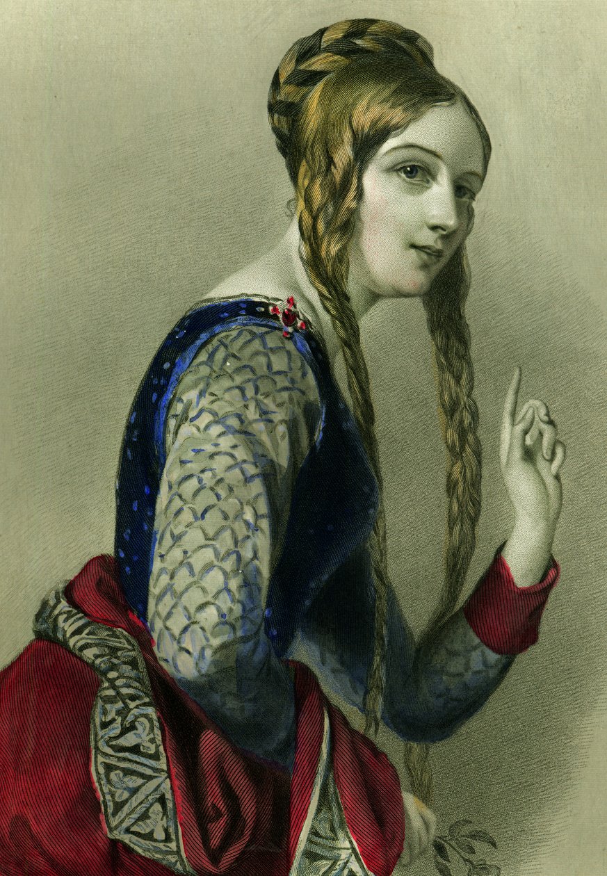 亨利二世女王阿基坦，亨利二世女王，1856年亨利G.博恩（彩色版画） 作者 英语学校
