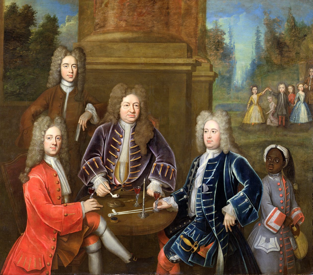 Elihu Yale（1648-1721）德文郡第二任公爵，詹姆斯·卡文迪什勋爵，Tunstal先生和佩奇，c.1708 作者 英语学校