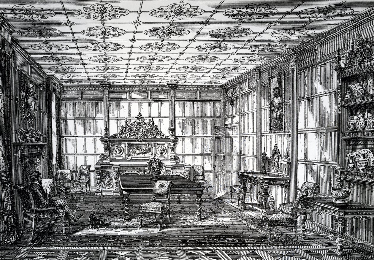 伊丽莎白餐厅，1872年10月1日出版于The House-Furnisher＆Decorator 作者 英语学校