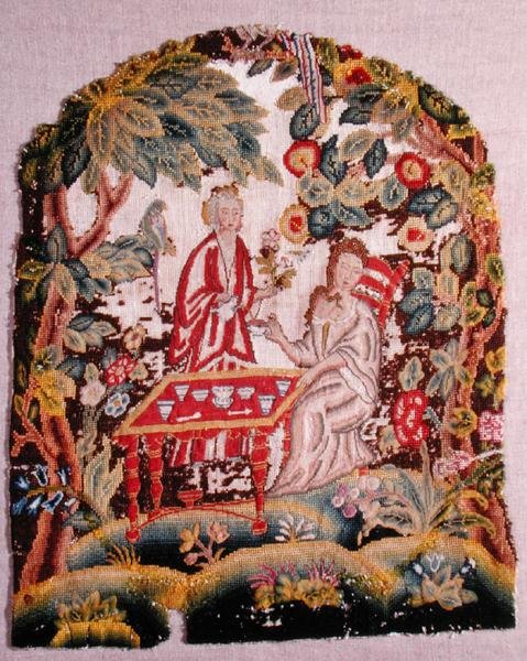 绣花椅，约1700年（帆布上的羊毛和丝绸）。 作者 英语学校