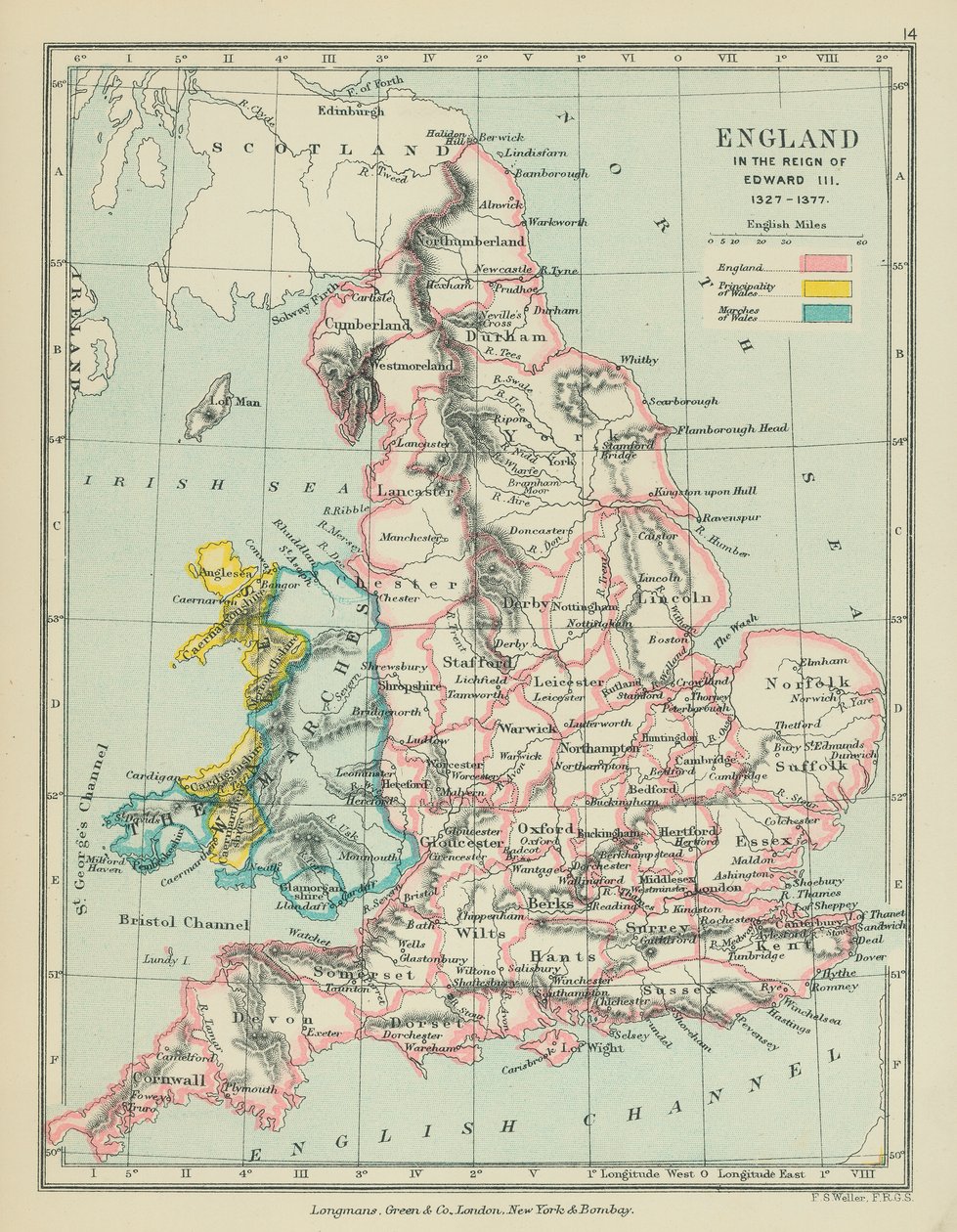 爱德华三世统治时期的英格兰（彩色石版画） 作者 英语学校