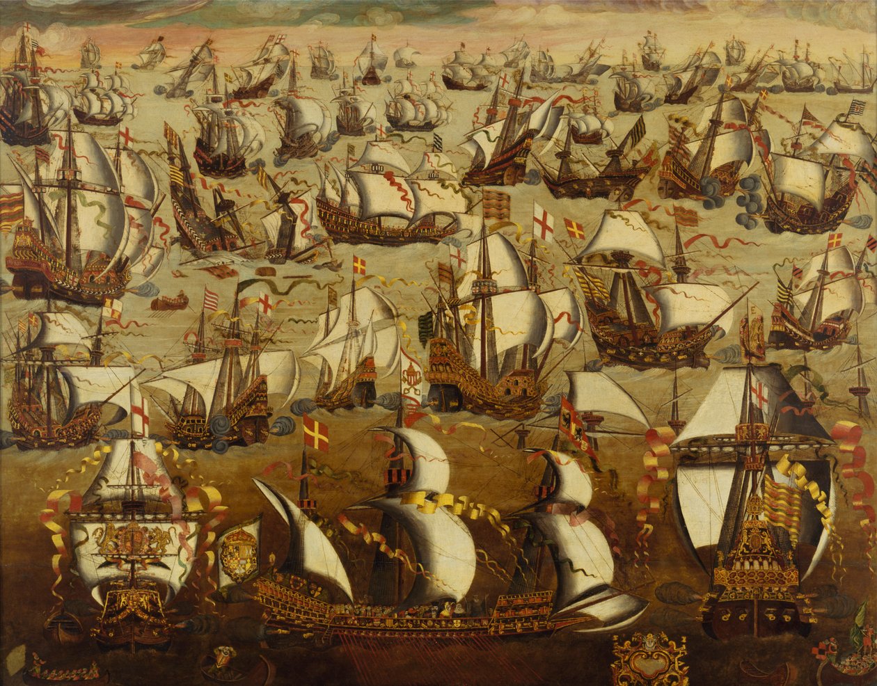 英国船只和西班牙舰队，1588 年 8 月 作者 英语学校
