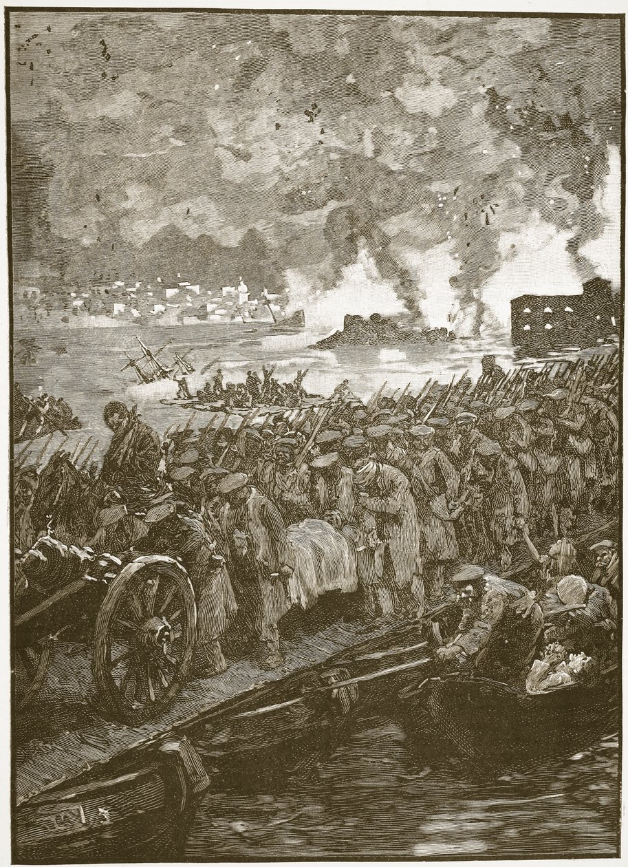 疏散塞巴斯塔波尔，插图来自卡塞尔斯画报英国历史（棕褐色照片） 作者 英语学校
