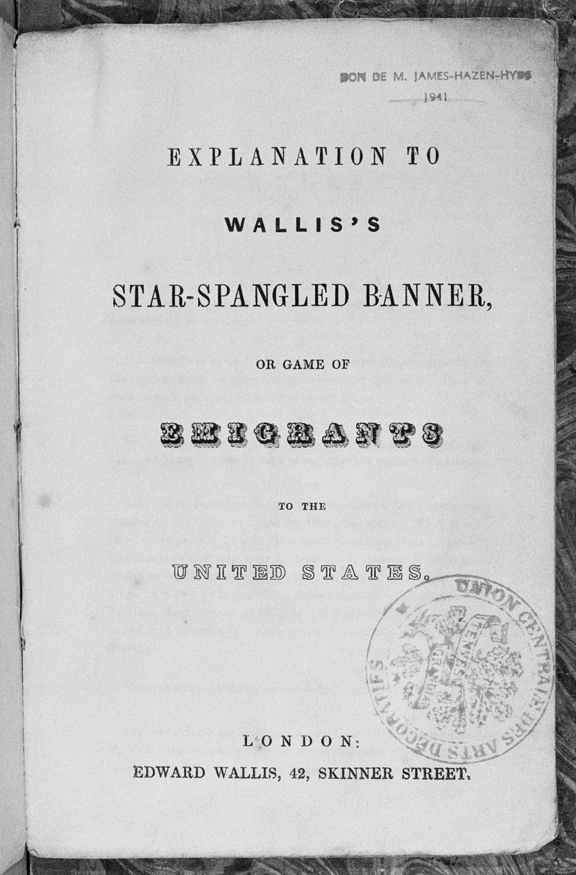 解释星条旗或美国移民的游戏，1840年 作者 英语学校