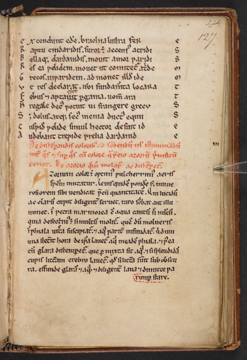 亨廷顿的亨利的《盎格鲁史》节选，科顿 MS Titus D XXIV，第 127r 页（牛皮纸） 作者 英语学校