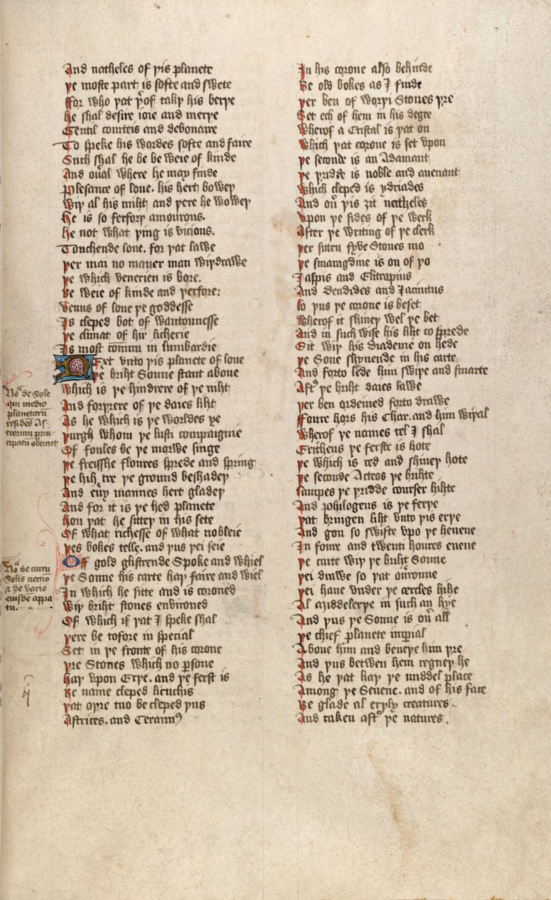 来自New Coll 266的F151r，John Gower的De confessio amantis（牛皮纸上的墨水） 作者 英语学校