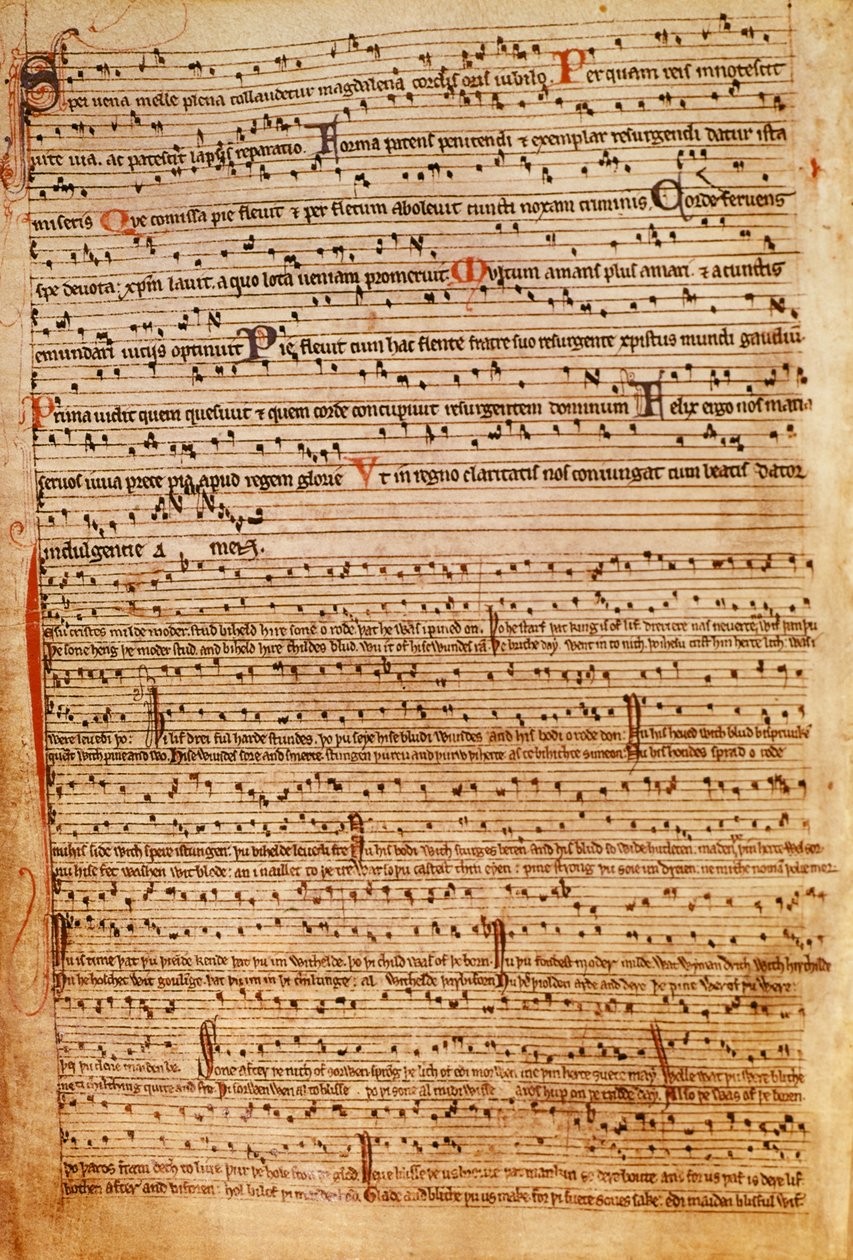 F.154v 中世纪音乐符号（石印版） 作者 英语学校