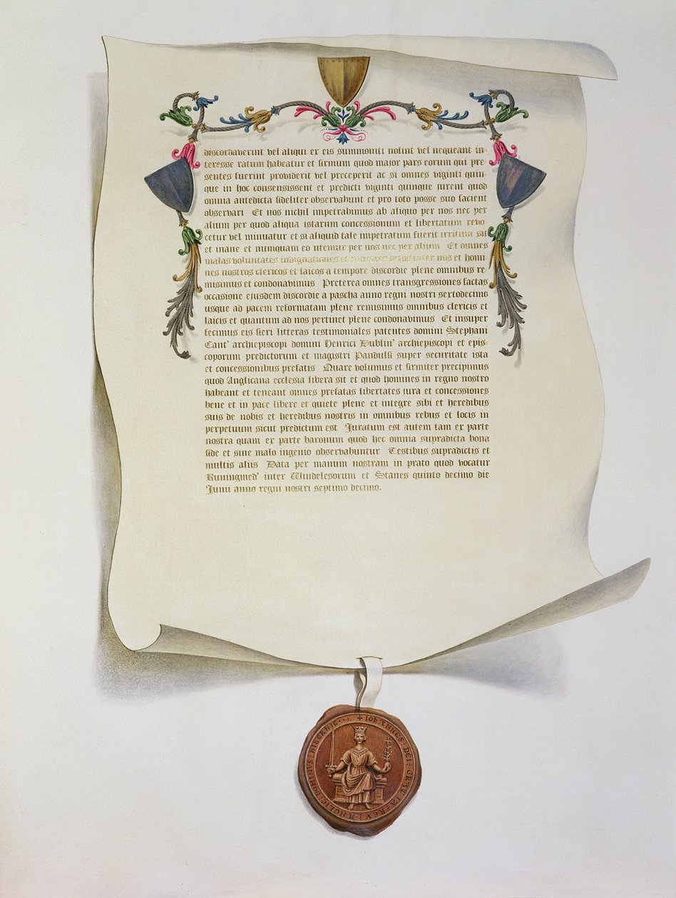 大宪章的传真版，首次出版于1225年，1816年 作者 英语学校
