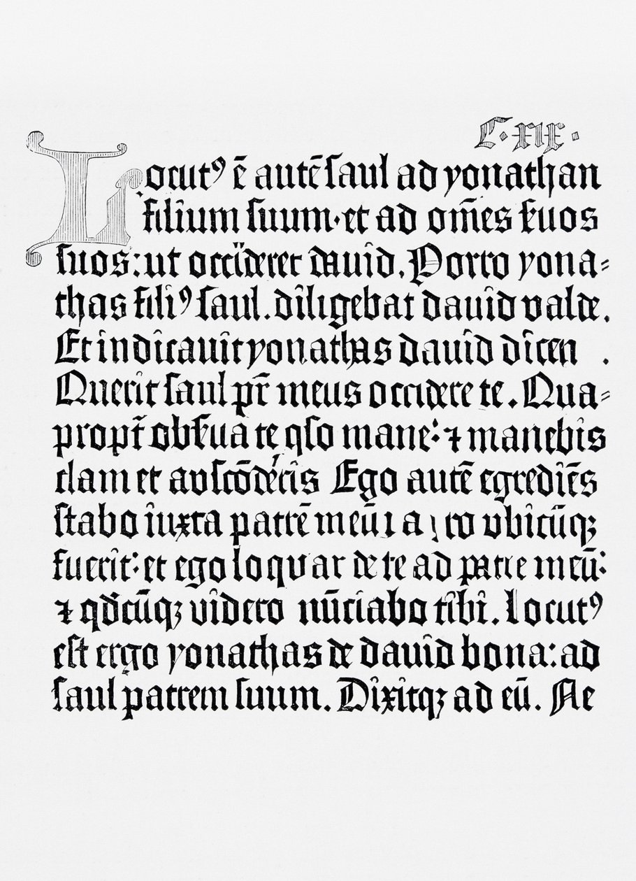 “圣经”页面的传真，由Johannes Gutenberg，美因茨，1456年印刷 作者 英语学校