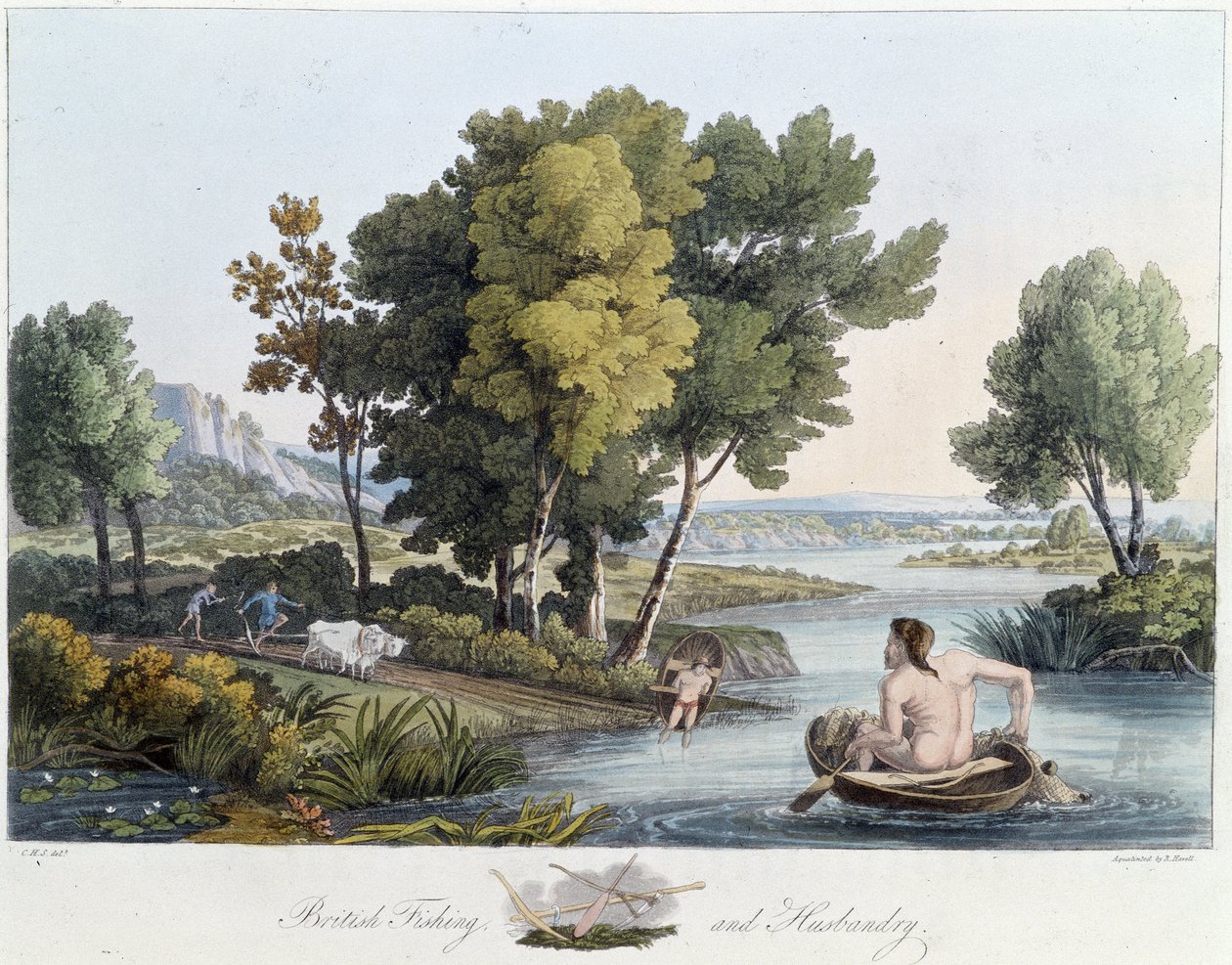 Fishing and ploughing in England - in “” Celts and Goths, customs of the inhabitants of the British Isles of the early 6th century and the Goth nations of the west coast of the Baltic””, by S.R. Meyrick and Ch. Smith 作者 英语学校