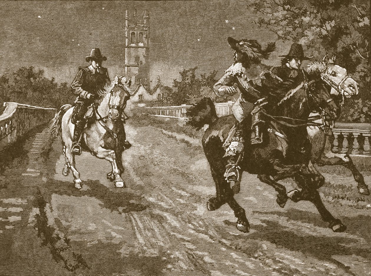 查尔斯从牛津飞来，插图来自卡塞尔斯画报英国历史（棕褐色照片） 作者 英语学校
