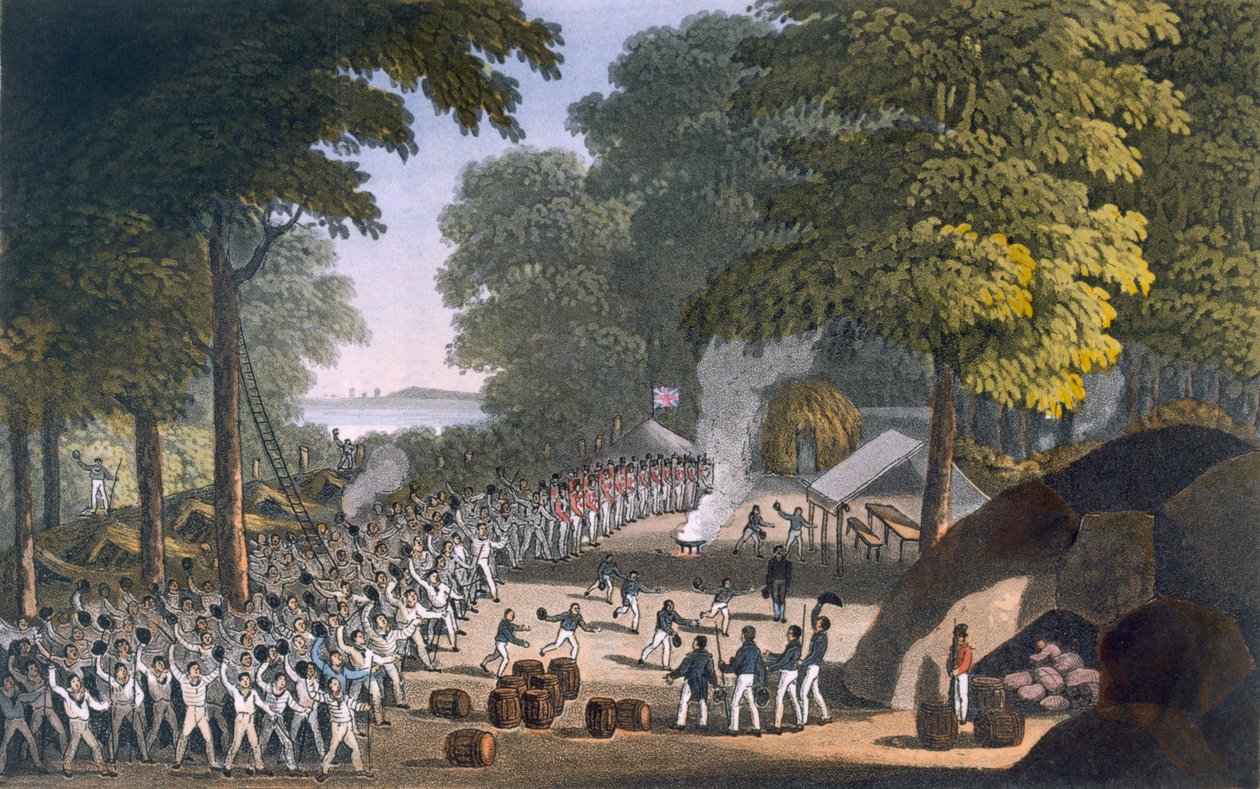 马克斯韦尔堡，1820年（彩色aquatint） 作者 英语学校