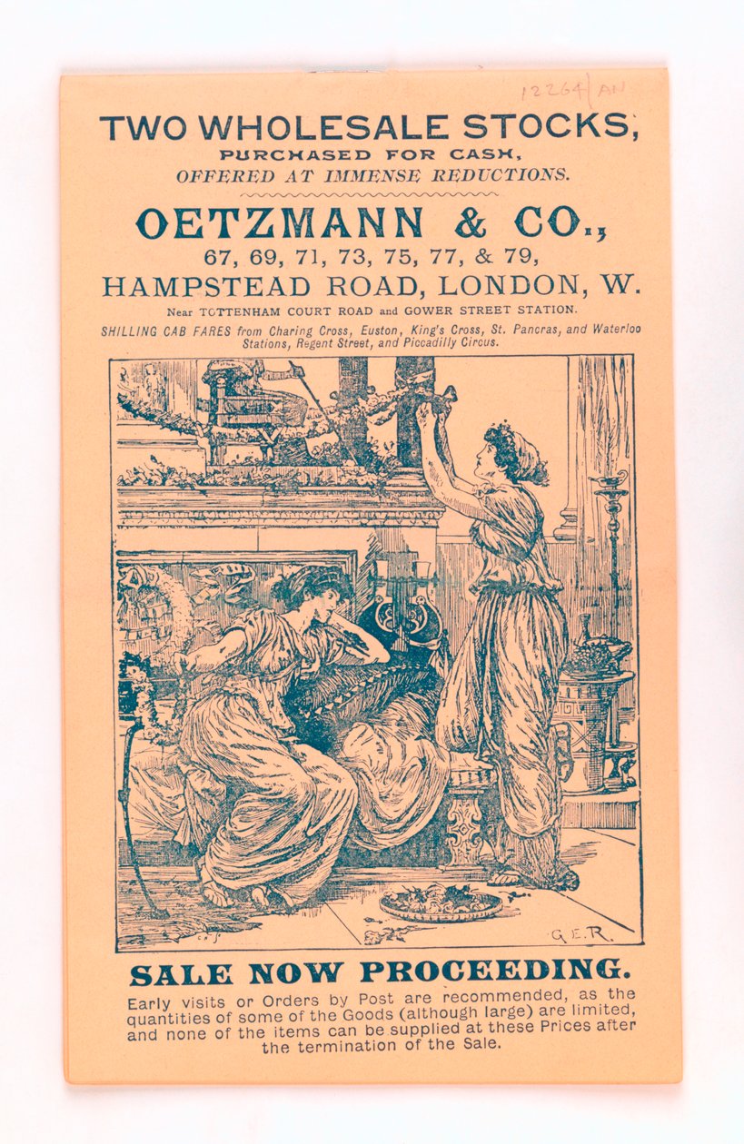 Oetzmann & Co.目录的封面，约1885-90年（打印）。 作者 英语学校