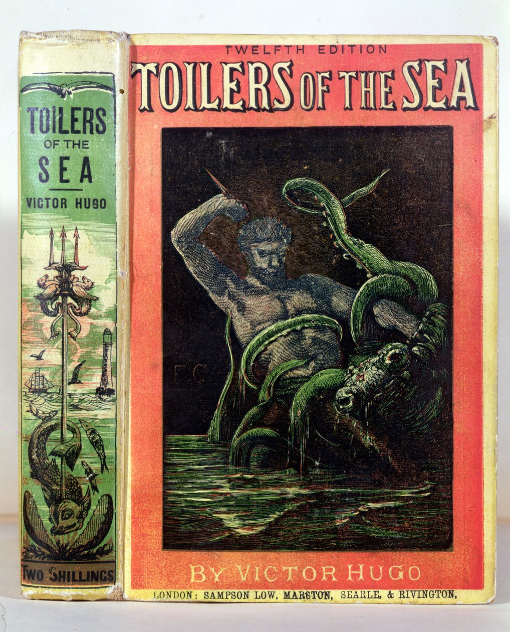 由Victor Hugo（1802-85）于1881年在伦敦出版的The Toilers of the Sea封面 作者 英语学校