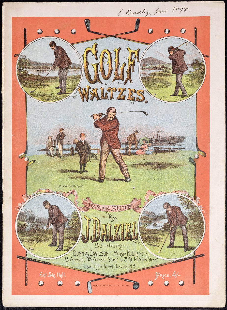 J. Dalziel高尔夫Waltzes乐谱的封面 作者 英语学校