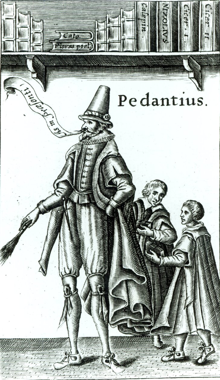 &39;Pedantius&39;的主题，爱德华福塞特的喜剧，于1581年在剑桥制作（木刻） 作者 英语学校