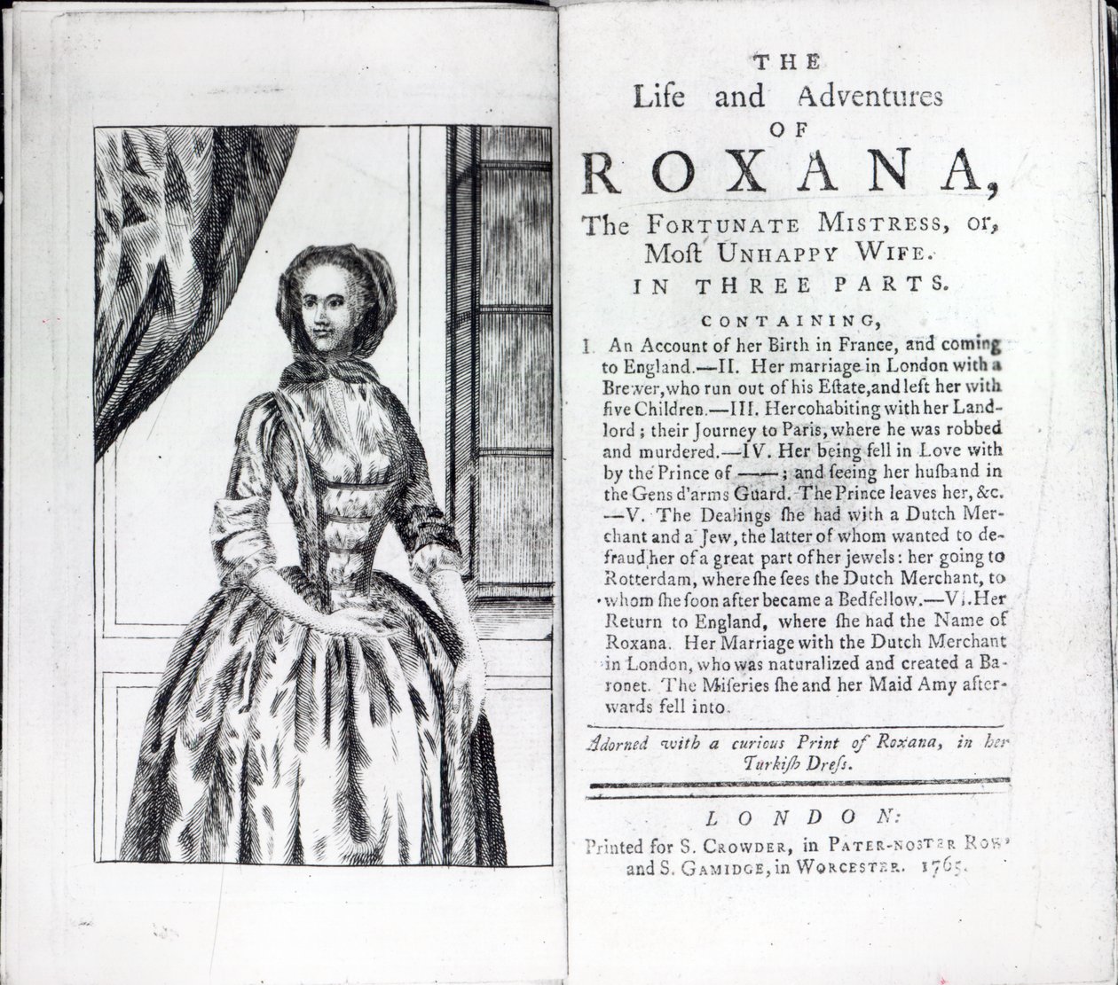 Roxana的主题，Daniel Defoe的幸运女主人，1765年出版的版本（印刷版） 作者 英语学校