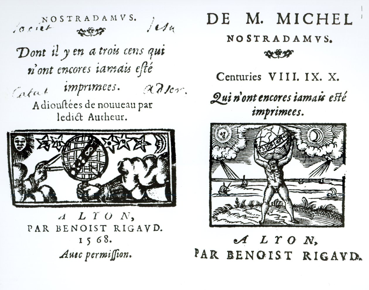 M. Michel Nostradamus，预言的预言的主题。作者：Benoist Rigaud，1568年 作者 英语学校