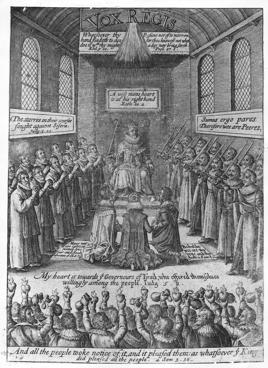 托马斯·斯科特的“Vox Regis”主题，c.1624（雕刻） 作者 英语学校