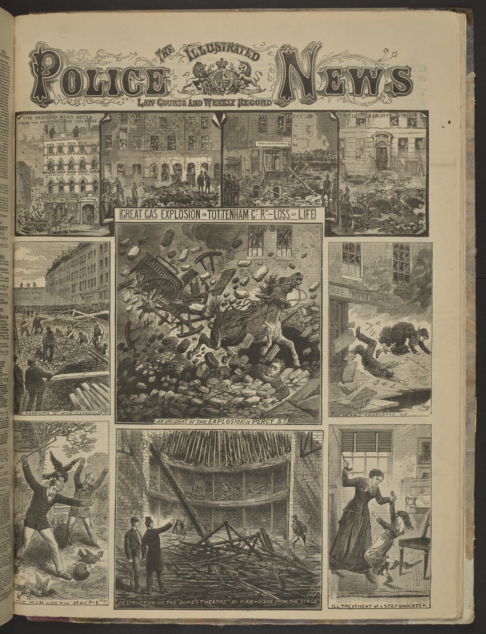 TOTENHAM CT 煤气大爆炸。失去生命"，《警察新闻画报 作者 英语学校