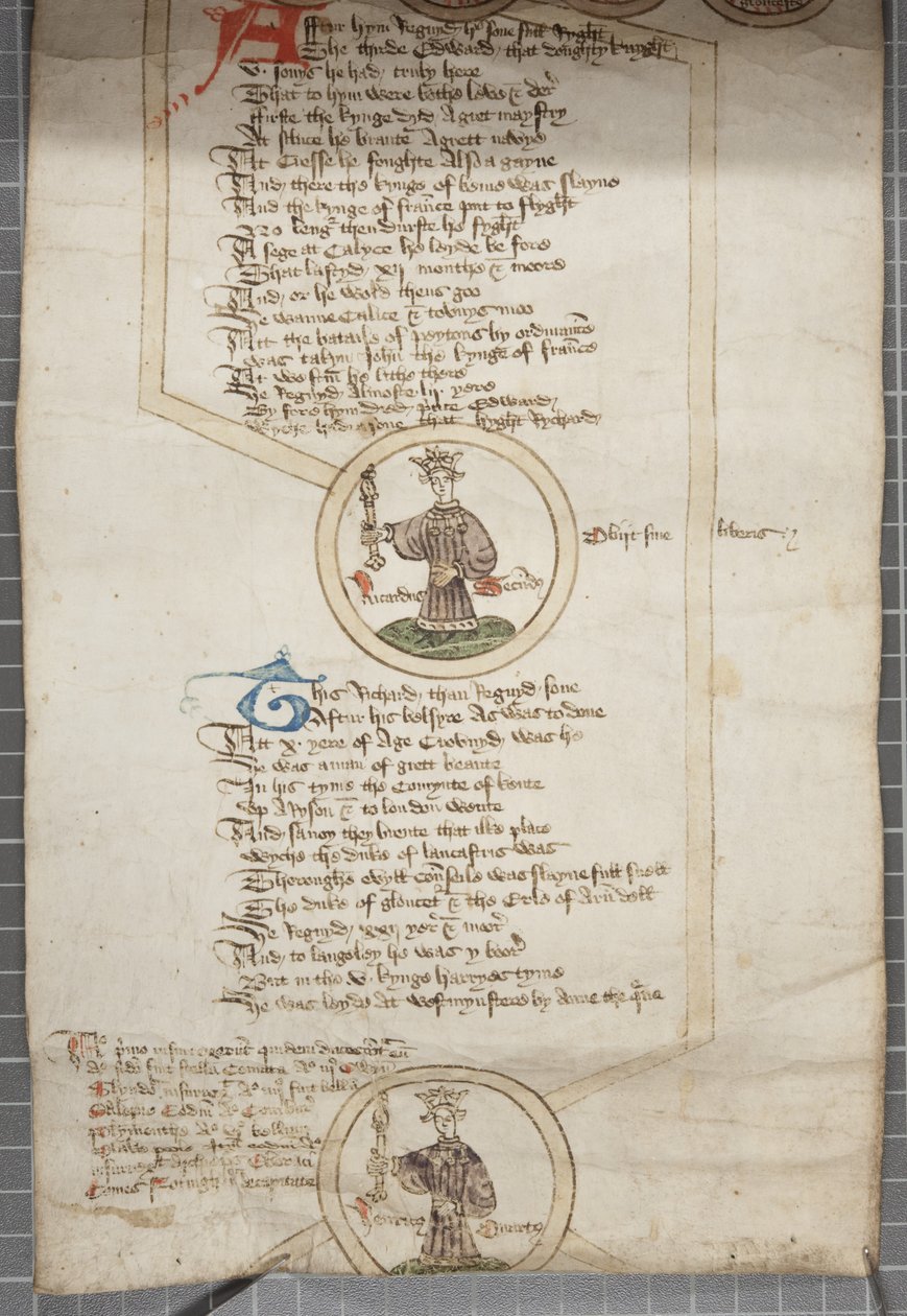 英格兰国王的家谱卷，约1440-79年（羊皮纸和墨水） 作者 英语学校