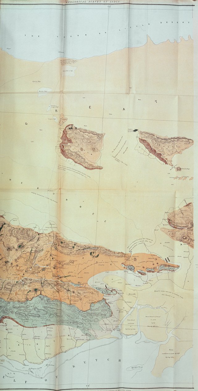 1870年西藏沙漠的地质图 作者 英语学校