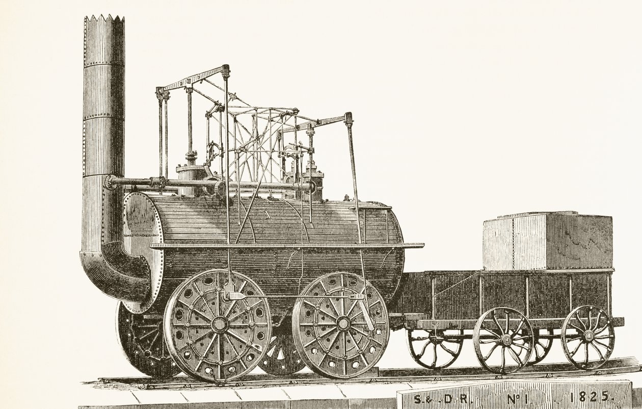 乔治·斯蒂芬森1825年的火车，来自英国国内和国内历史的威廉希克曼史密斯奥布里（1858-1916）出版伦敦，1890年 作者 英语学校