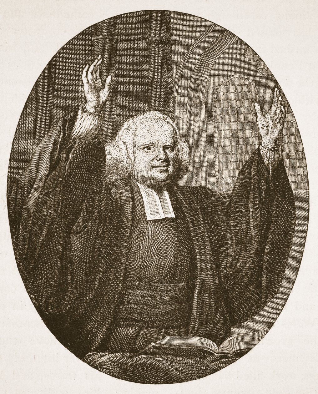 乔治怀特菲尔德，来自英格兰教会的插图：人民历史由HDM Spence-Jones，酒吧。 c.1910（棕褐色照片） 作者 英语学校