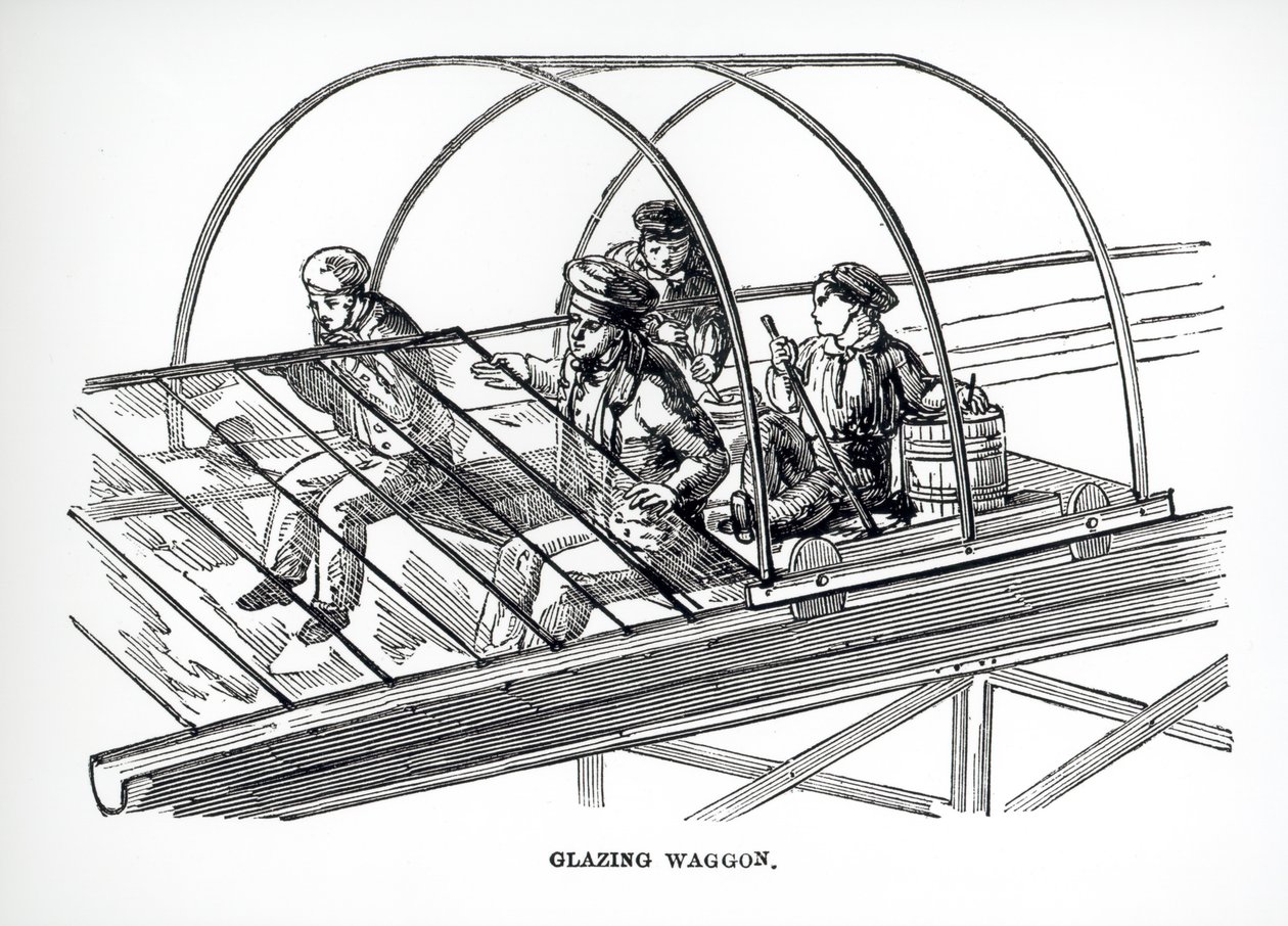 1850年Paxtons水晶宫使用的玻璃马车 作者 英语学校