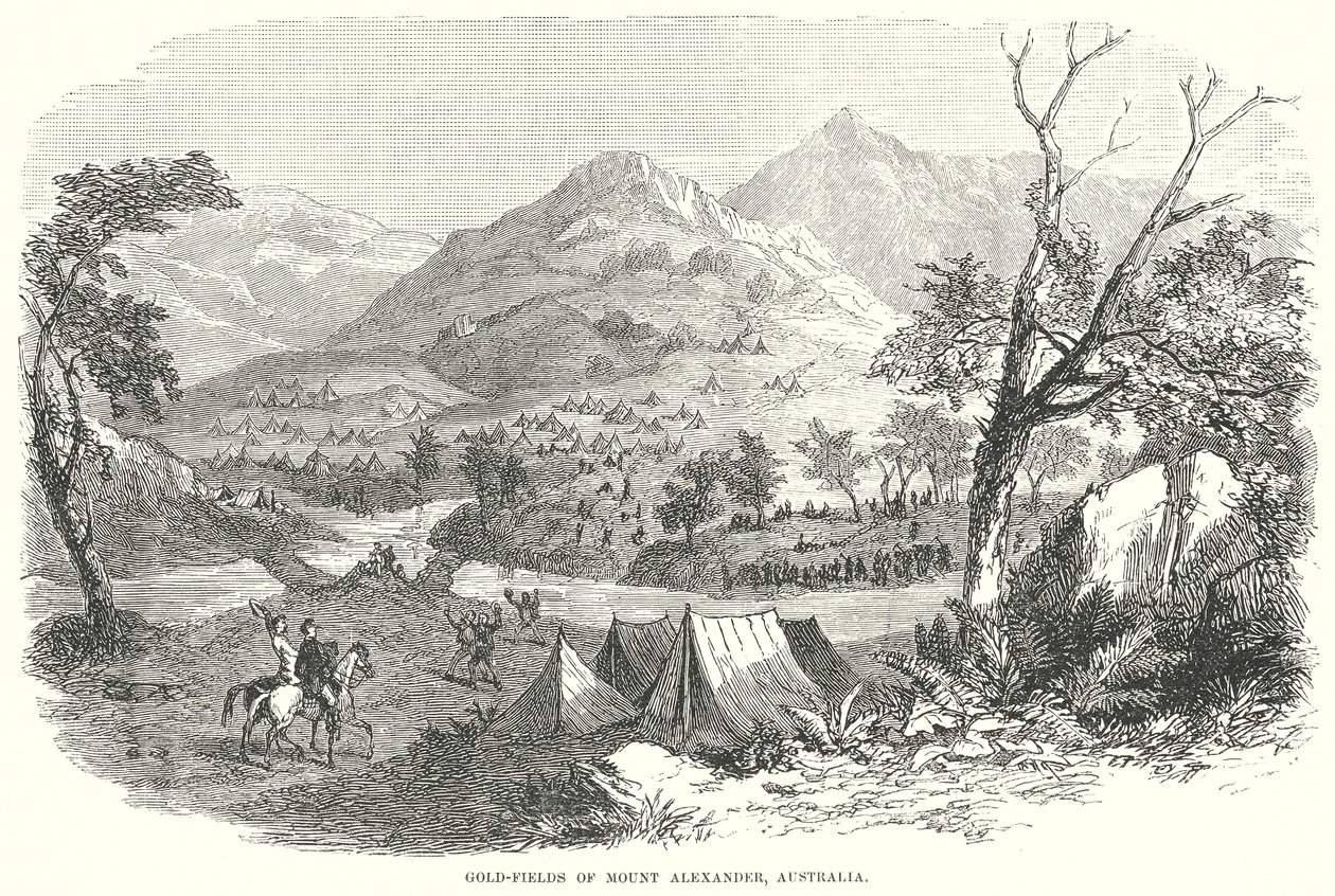 澳大利亚亚历山大山的金矿（雕刻） 作者 英语学校