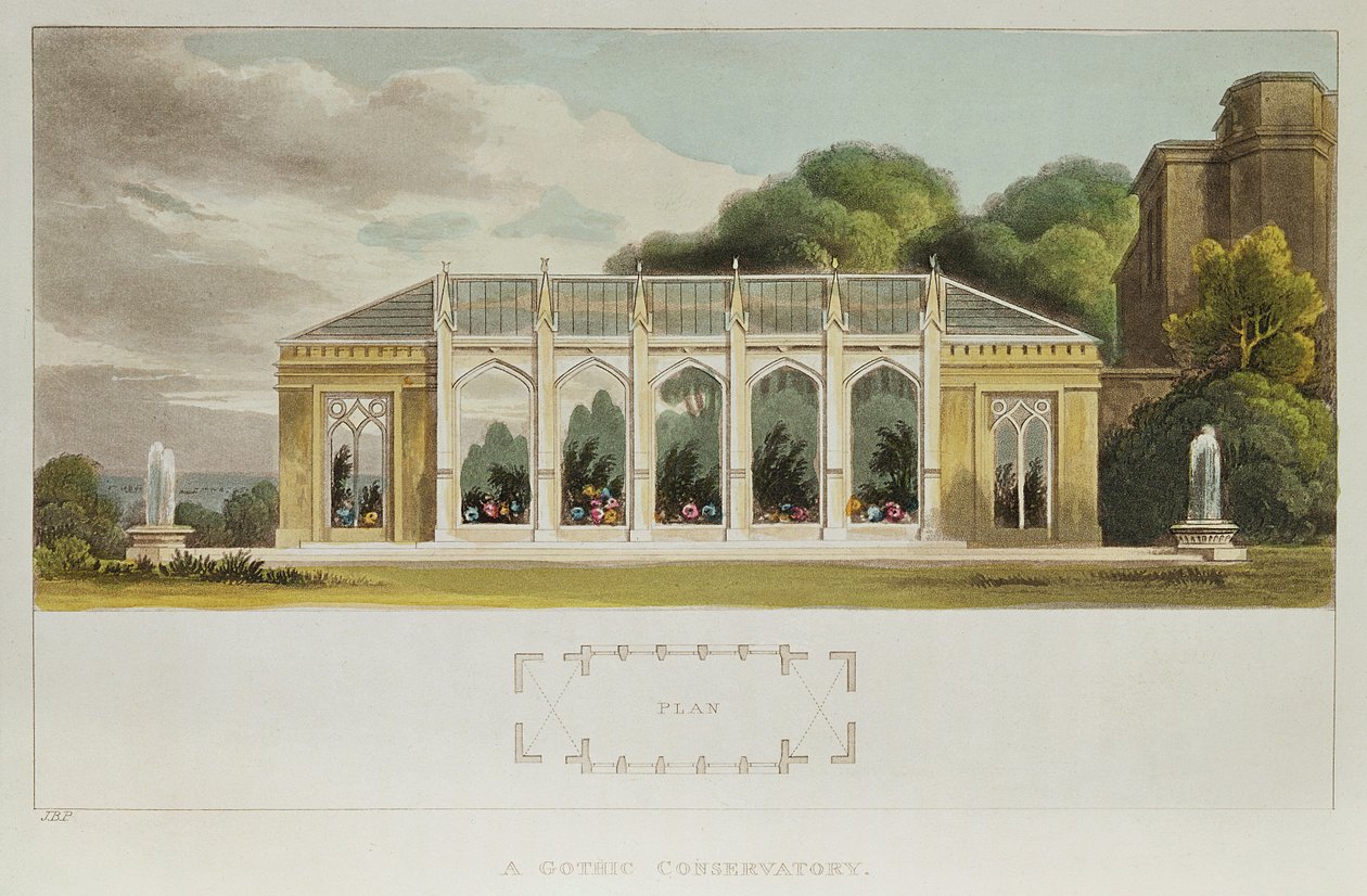 哥特式音乐学院，1832年（彩色雕刻） 作者 英语学校