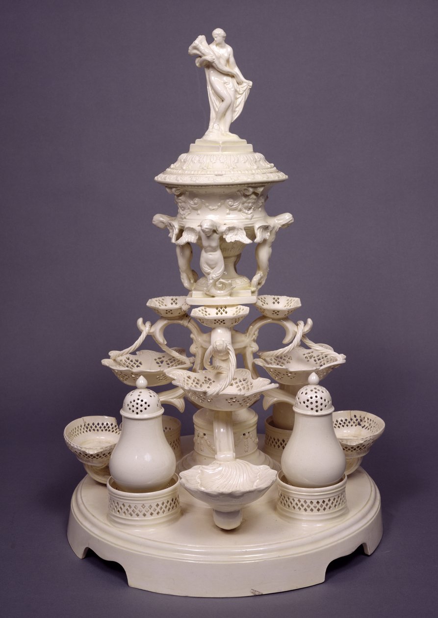 Grand Plat de Menage 或餐桌中心，Leeds Pottery，c.1780（奶油制品） 作者 英语学校