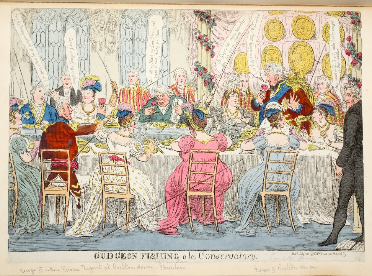 Gudgeon Fishing a la Conservatory，pub。 1811 作者 英语学校