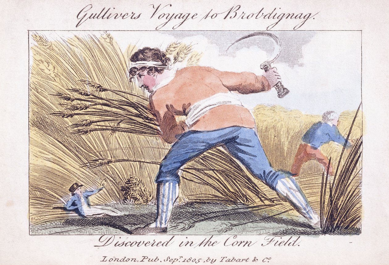 格列佛对布罗布迪纳的航行，1805年在玉米田中发现 作者 英语学校