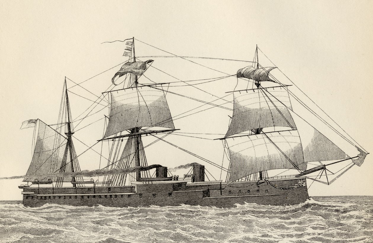 HMS亚历山德拉，来自“国家百科全书”，由伦敦的William Mackenzie出版，19世纪末 作者 英语学校