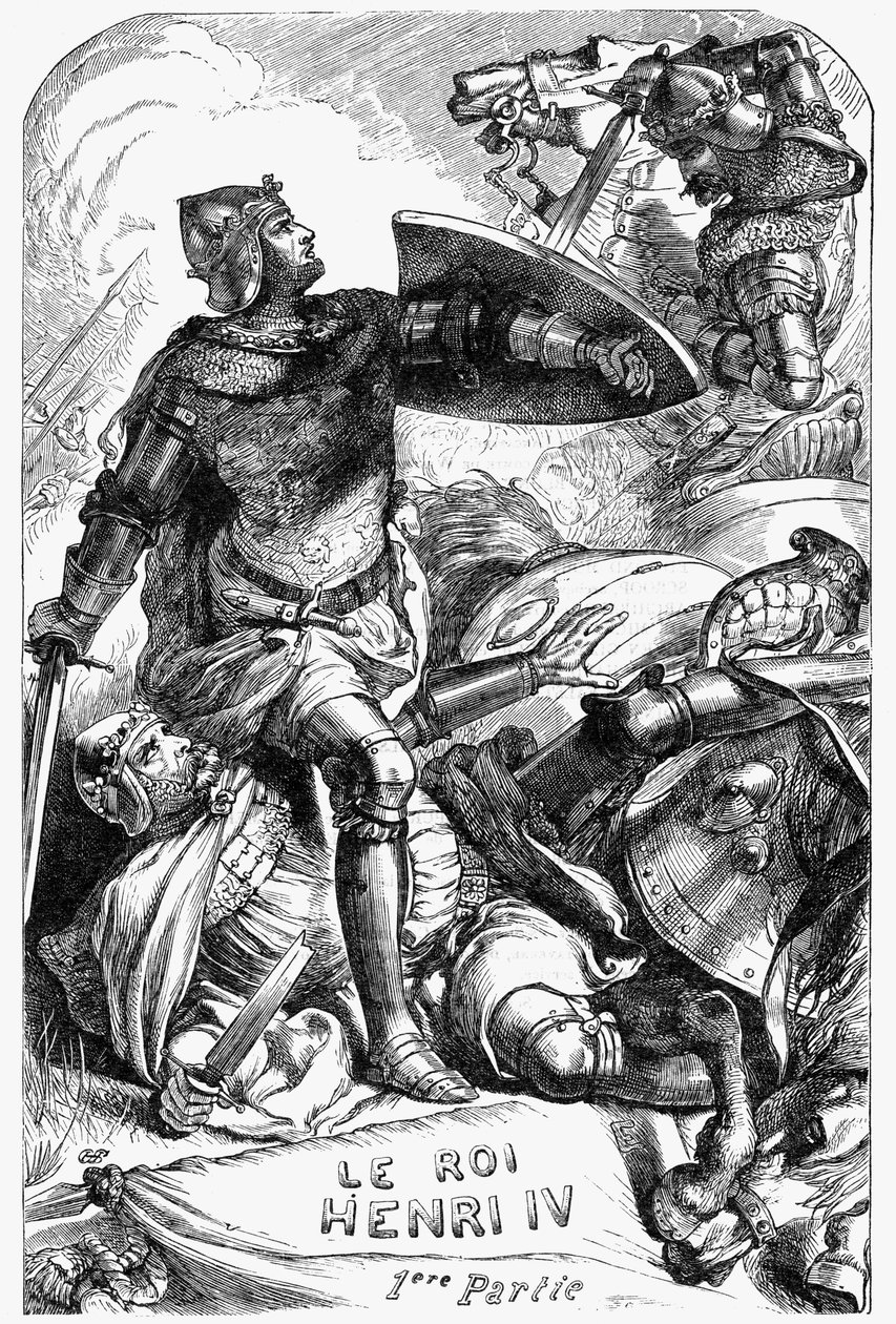 亨利四世（Henry IV）--《威廉-莎士比亚作品全集》中的插图，1866年--该版本的插图和一般形式借鉴了伦敦出版的卡塞尔的《莎士比亚插图》。 作者 英语学校