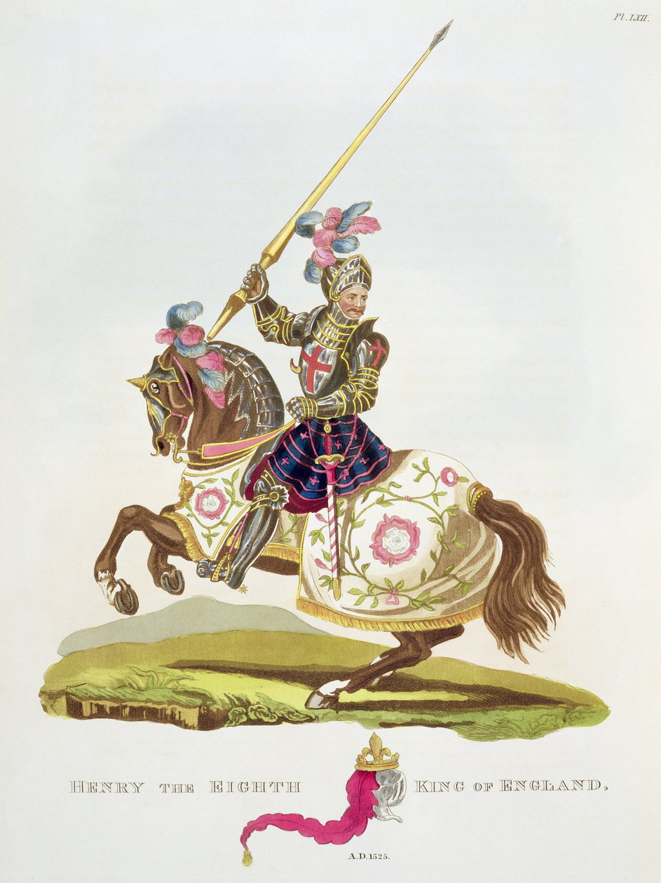 亨利八世，英格兰国王（1491-1547）1525年，来自Samuel Rush Meyrick的“古代护甲”，1824年 作者 英语学校